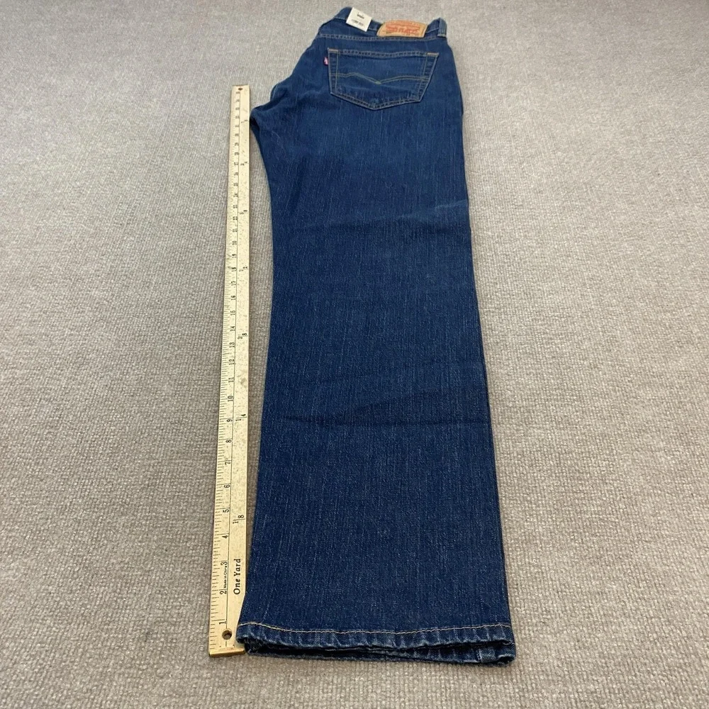 Levis 505 Jeans Mens 34x32 Blue Medium Wash Regular Straight Stretch Denim Pants